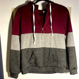 Last Chance item! Tri colored half zip sweatshirt!